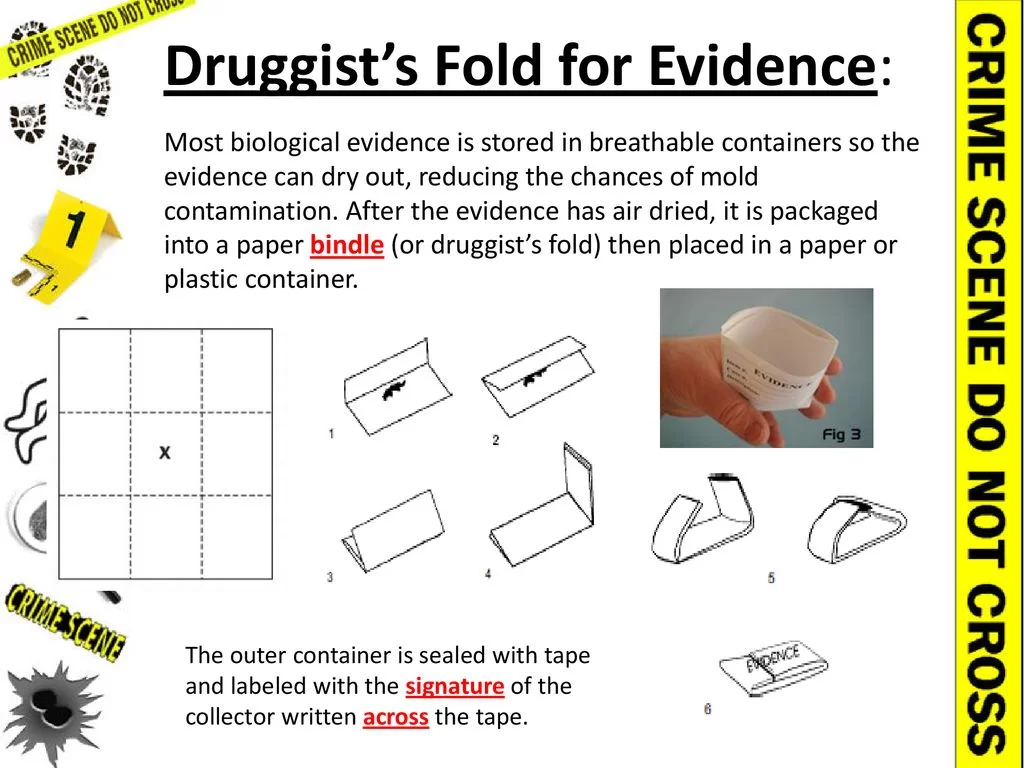 A Folded Paper Used to Hold Trace Evidence